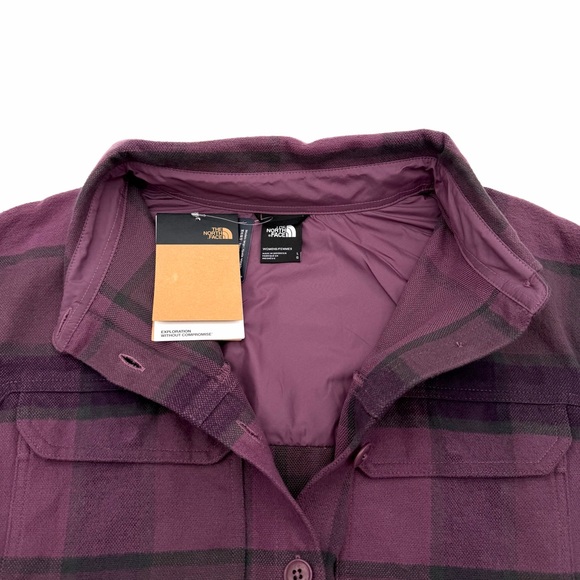 NWT New The North Face Women's Valley Flannel Shirt Button Up Large L Cropped - Picture 4 of 5